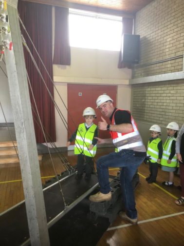 When your Dad visits your school to build a bridge!