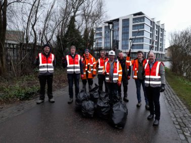 Charles Brand volunteers help clean up Ormeau Embankment